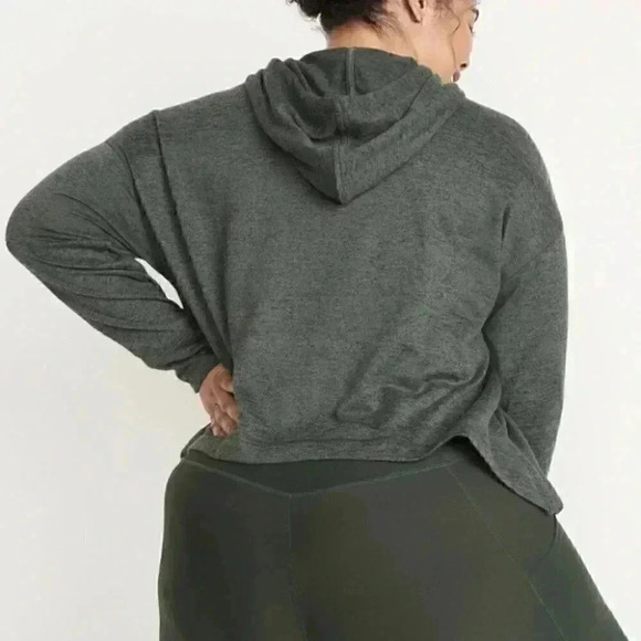 Old Navy Loose Cropped Sweater-Knit Hoodie for Women - Picture 3 of 10